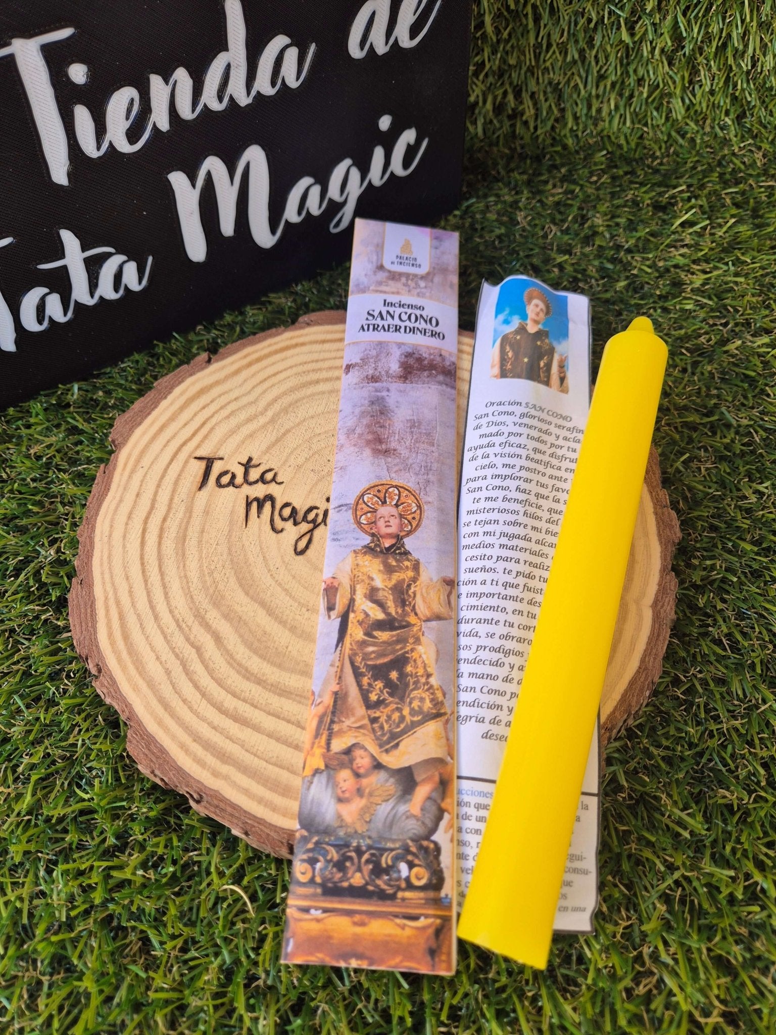 Pack San Cono Vela + Incienso - Suerte, Dinero y Peticiones Urgentes Tienda esotérica Málaga - La Tienda de Tata Magic: tienda Esotérica en Málaga